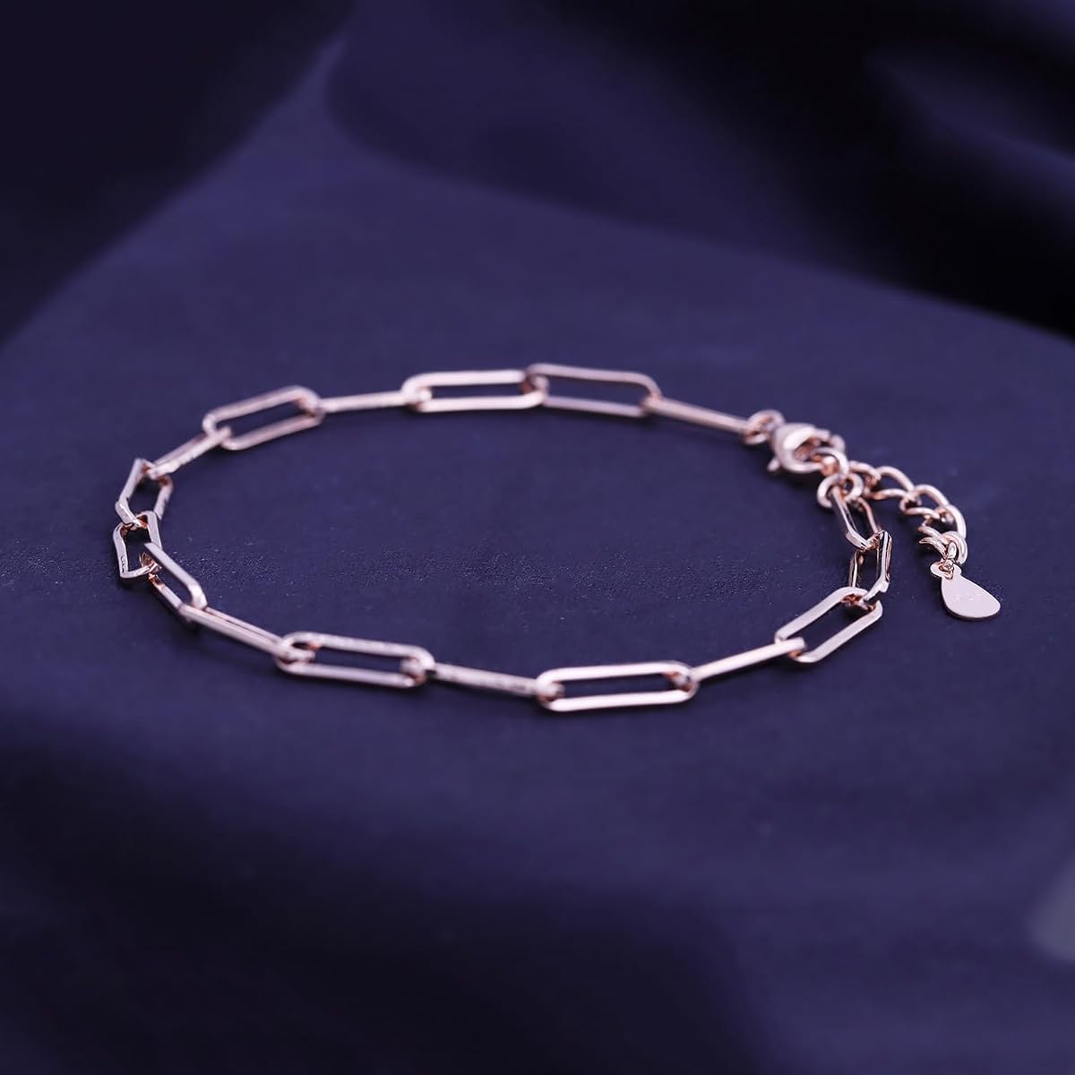 Adjustable Paper Clip Chain Bracelet 7" Length +1"