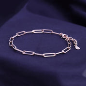 Adjustable Paper Clip Chain Bracelet 7" Length +1"
