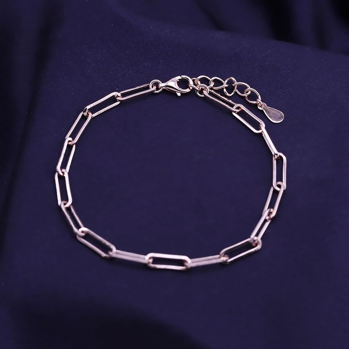 Adjustable Paper Clip Chain Bracelet 7" Length +1"