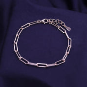 Adjustable Paper Clip Chain Bracelet 7" Length +1"