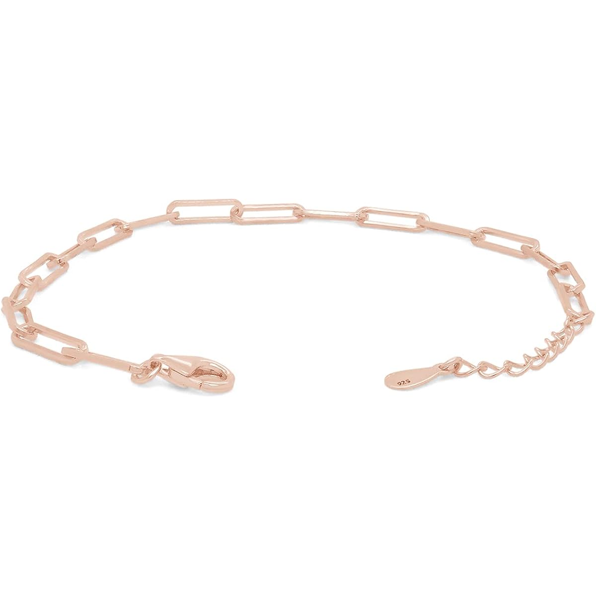 Adjustable Paper Clip Chain Bracelet 7" Length +1"