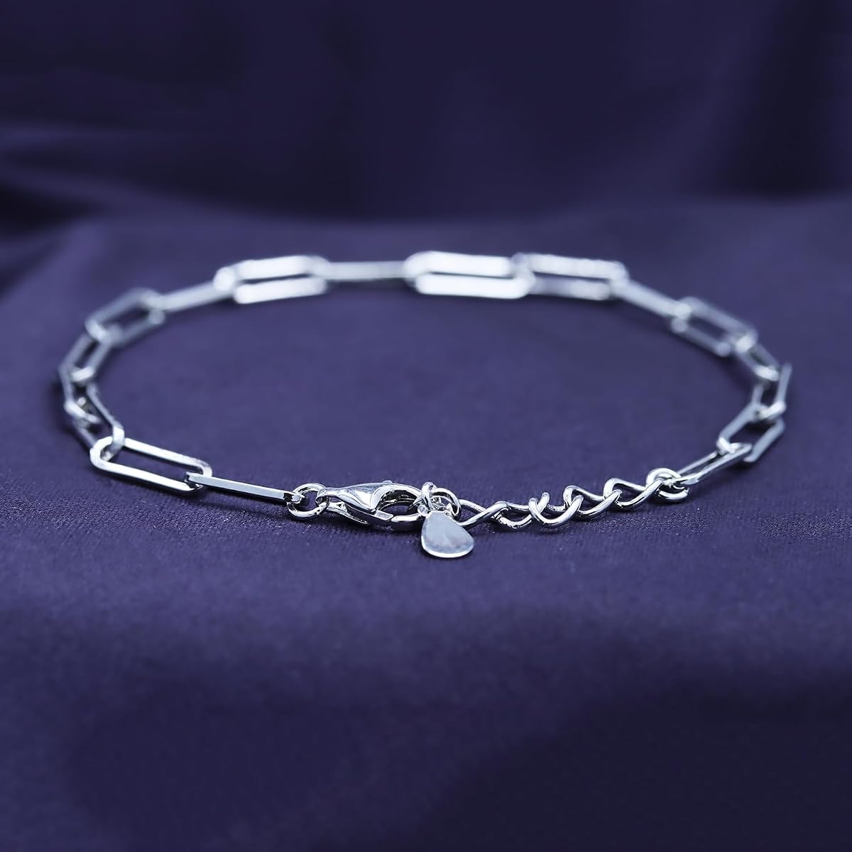 Adjustable Paper Clip Chain Bracelet 7" Length +1"