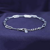 Adjustable Paper Clip Chain Bracelet 7" Length +1"