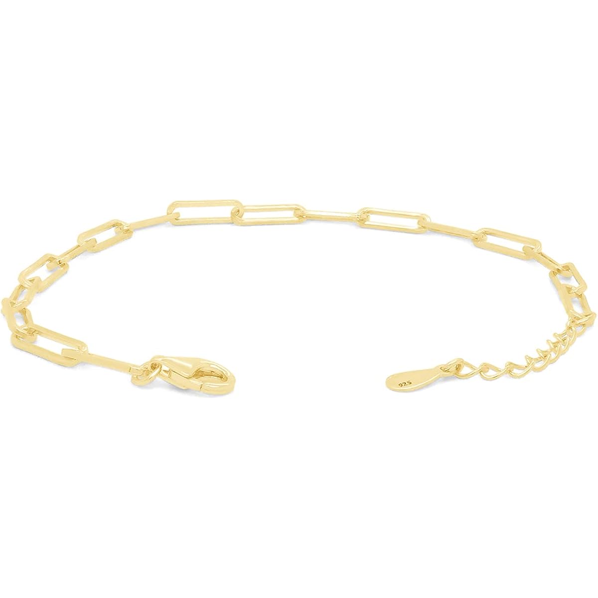 Adjustable Paper Clip Chain Bracelet 7" Length +1"