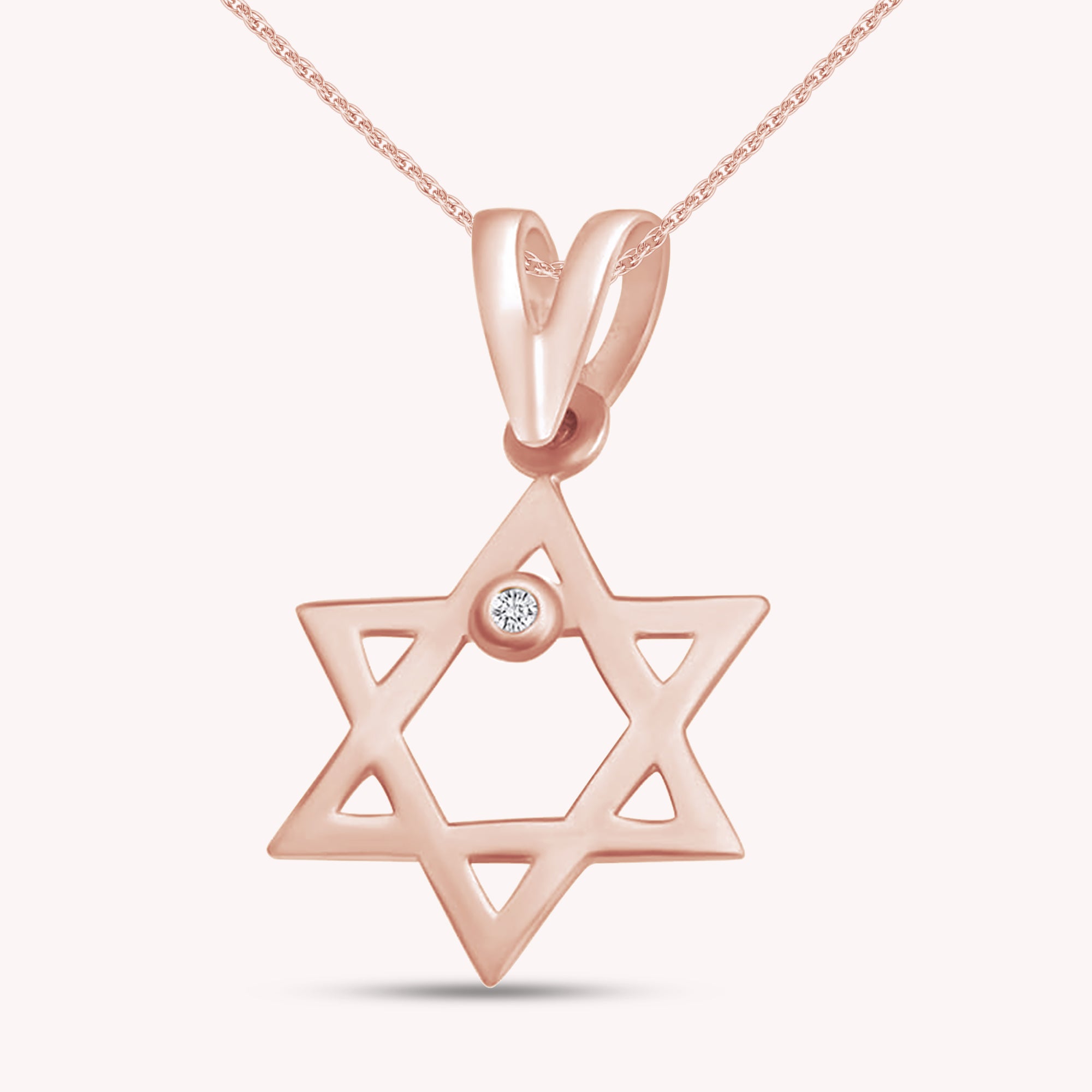 CZ Star Of David Pendant Necklace 925 Sterling Silver Jewish Star Jewelry
