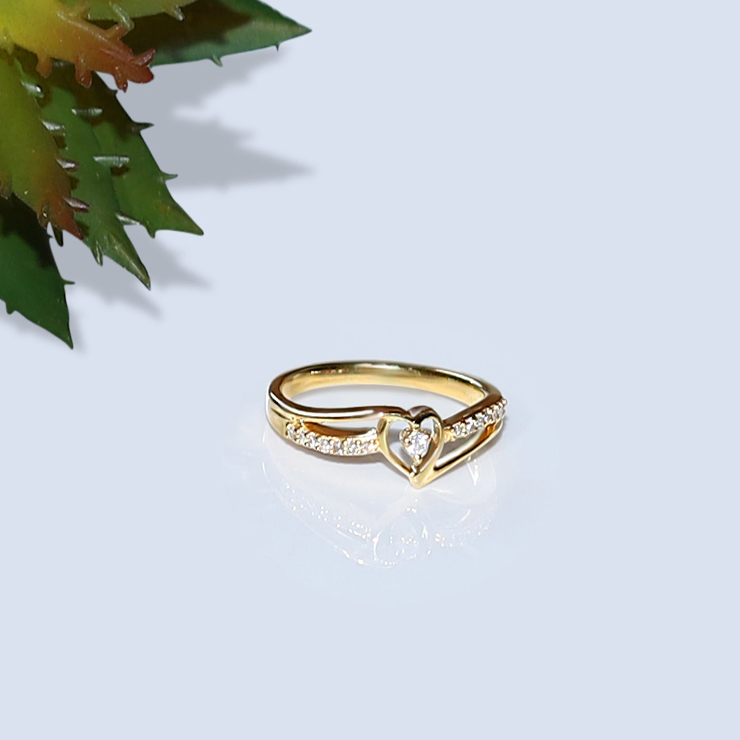1/10 Carat Round Cut White Natural Diamond Split Shank Heart Promise Ring In 925 Sterling Silver