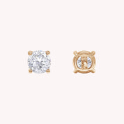 1 Carat Round Lab Grown Diamond Solitaire Stud Earring