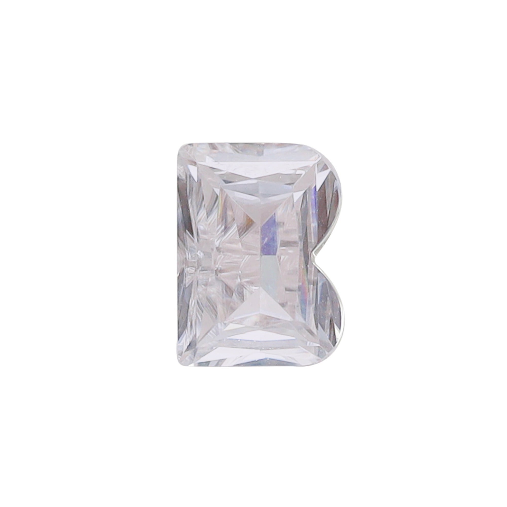 Initial Letter Alphabet White Lab Created Moissanite Loose Gemstone