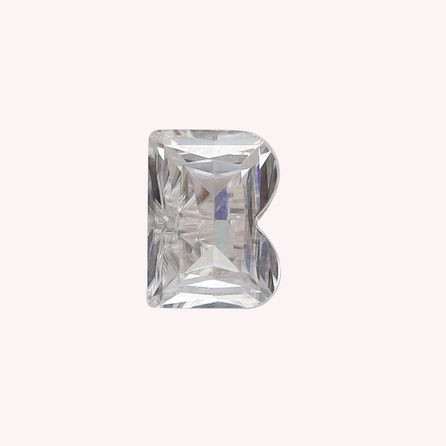 Initial Letter Alphabet White Lab Created Moissanite Loose Gemstone