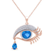 Angel Eye Teardrop Pendant Necklace