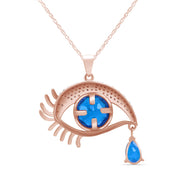 Angel Eye Teardrop Pendant Necklace