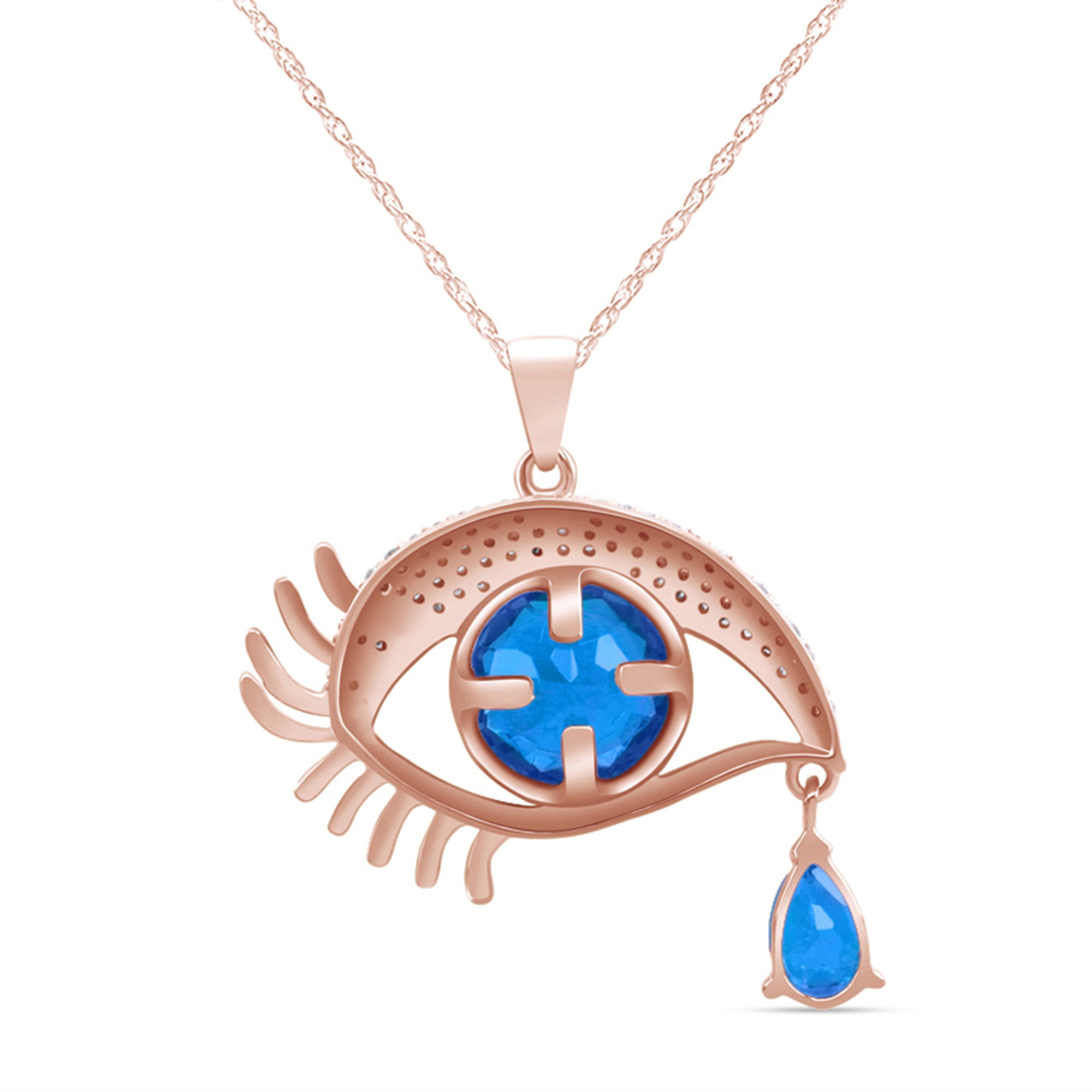 Angel Eye Teardrop Pendant Necklace