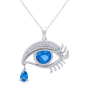 Angel Eye Teardrop Pendant Necklace