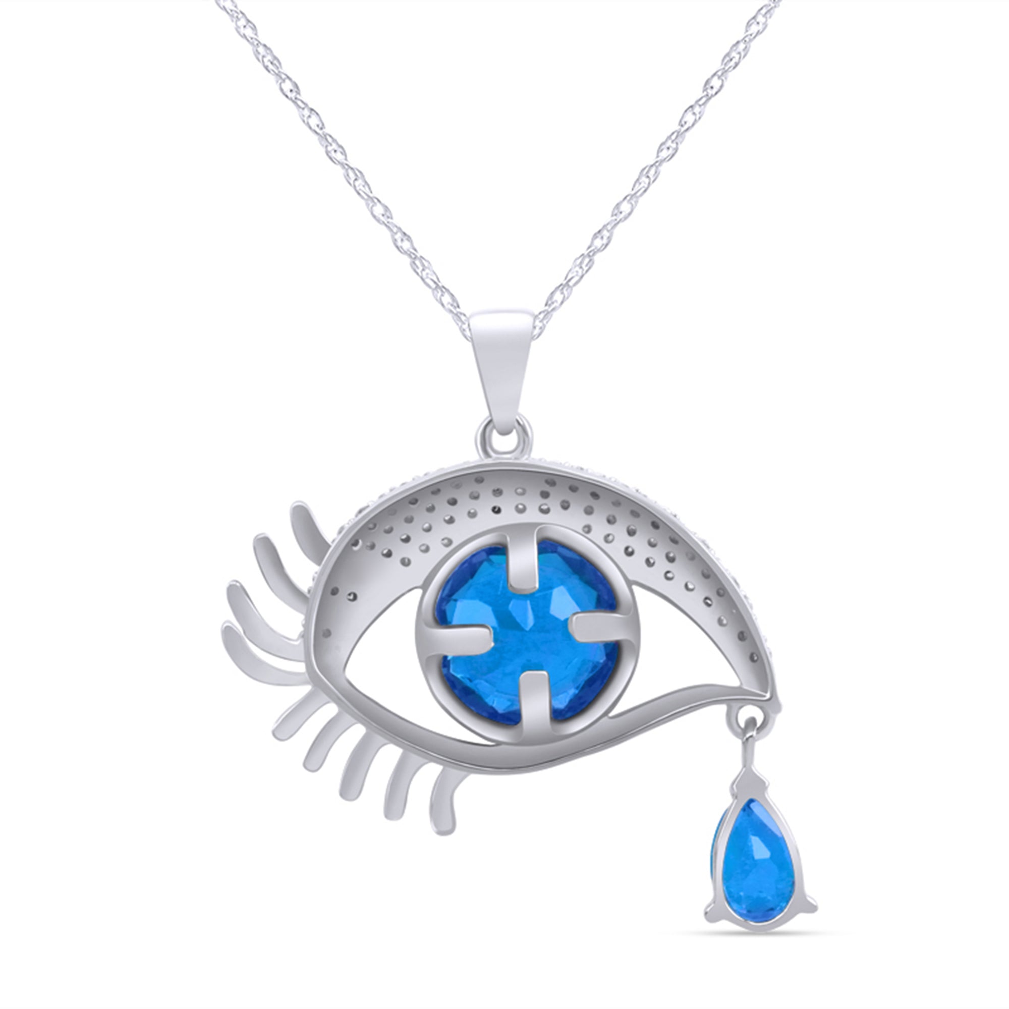 Angel Eye Teardrop Pendant Necklace
