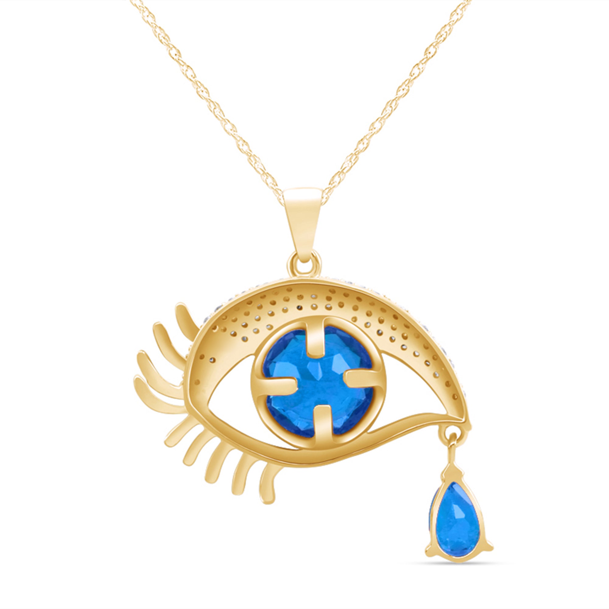 Angel Eye Teardrop Pendant Necklace