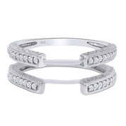 Cathedral Guard Enhancer Wedding Ring Cubic Zirconia Sterling Silver