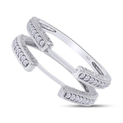 Cathedral Guard Enhancer Wedding Ring Cubic Zirconia Sterling Silver