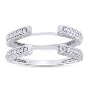 Cathedral Guard Enhancer Wedding Ring Cubic Zirconia Sterling Silver