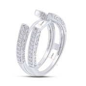 Cathedral Guard Enhancer Wedding Ring Cubic Zirconia Sterling Silver