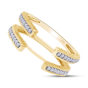 Cathedral Guard Enhancer Wedding Ring Cubic Zirconia Sterling Silver