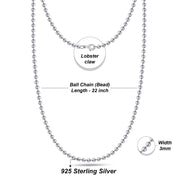 Ball Bead Chain Necklace for Women and Men