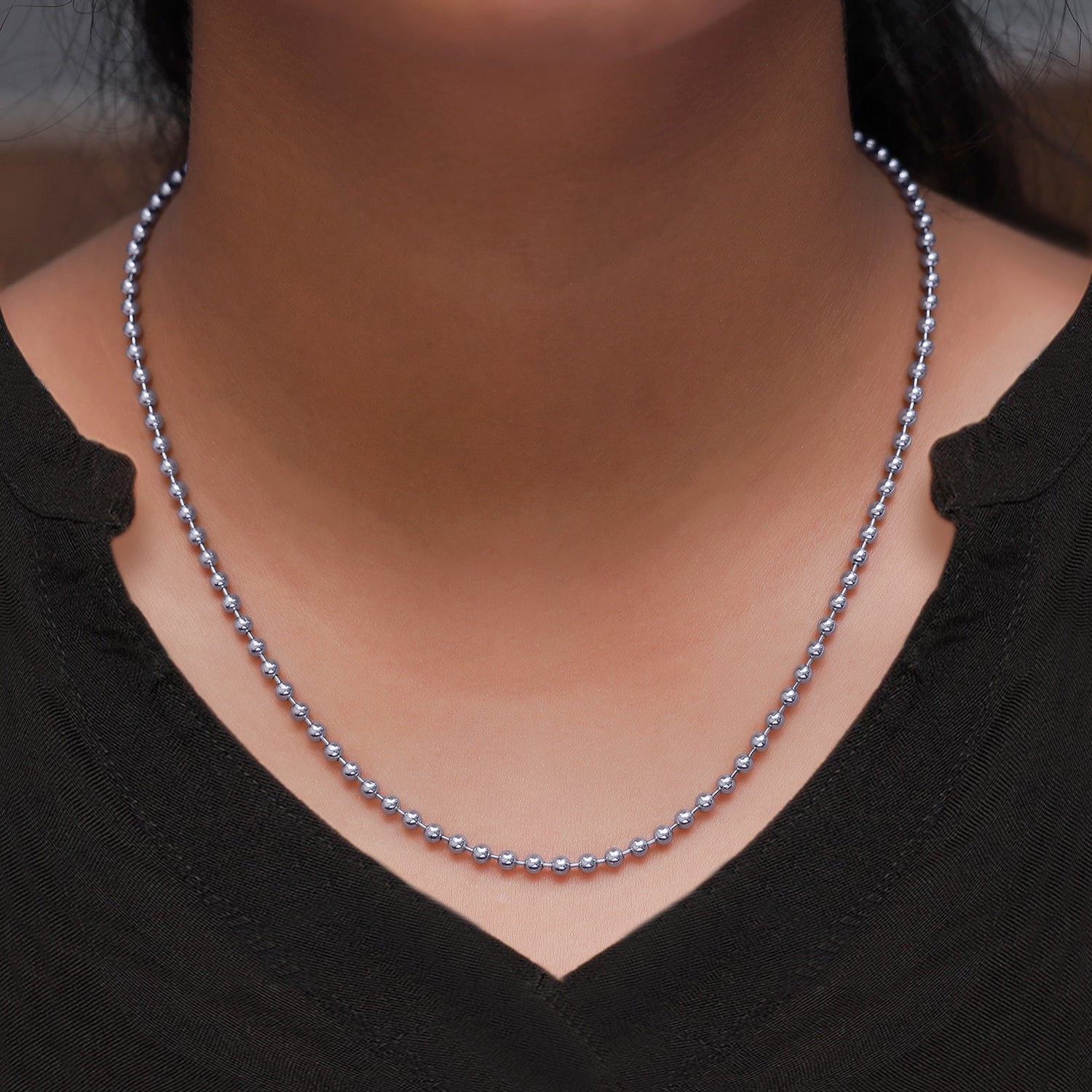 Ball Bead Chain Necklace for Women and Men