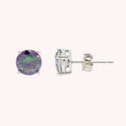 6–7mm Rainbow Gemstone Mystic Topaz Stud Earrings