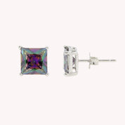 6–7mm Rainbow Gemstone Mystic Topaz Stud Earrings