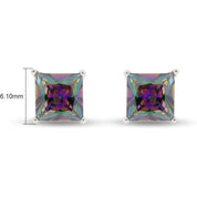 6–7mm Rainbow Gemstone Mystic Topaz Stud Earrings