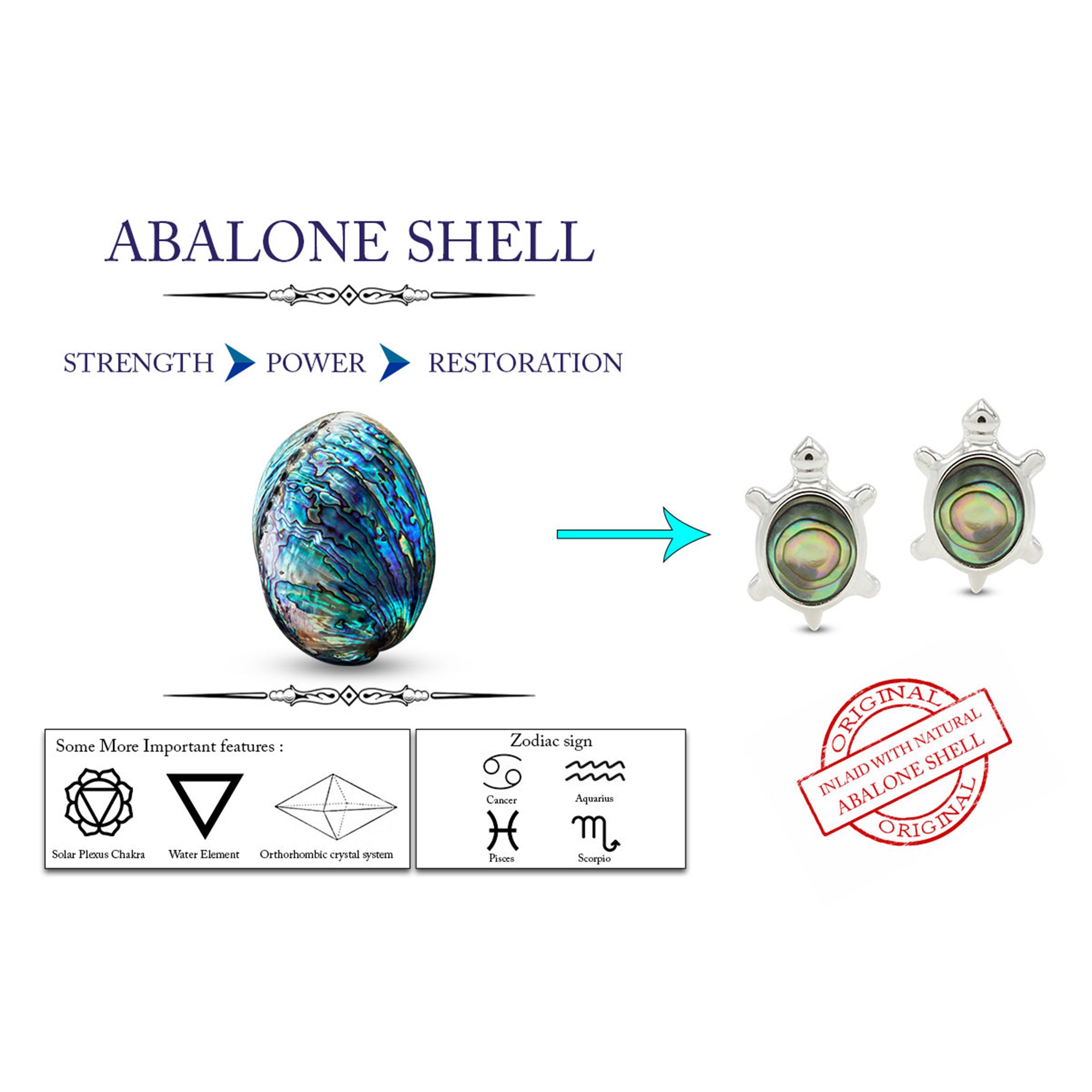 Abalone Shell Animal (Dolphin, Turtle) 14k White Gold Over Sterling Silver Stud Earrings