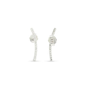 Cubic Zirconia Dainty Curved Bar Stud Earrings