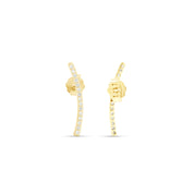 Cubic Zirconia Dainty Curved Bar Stud Earrings