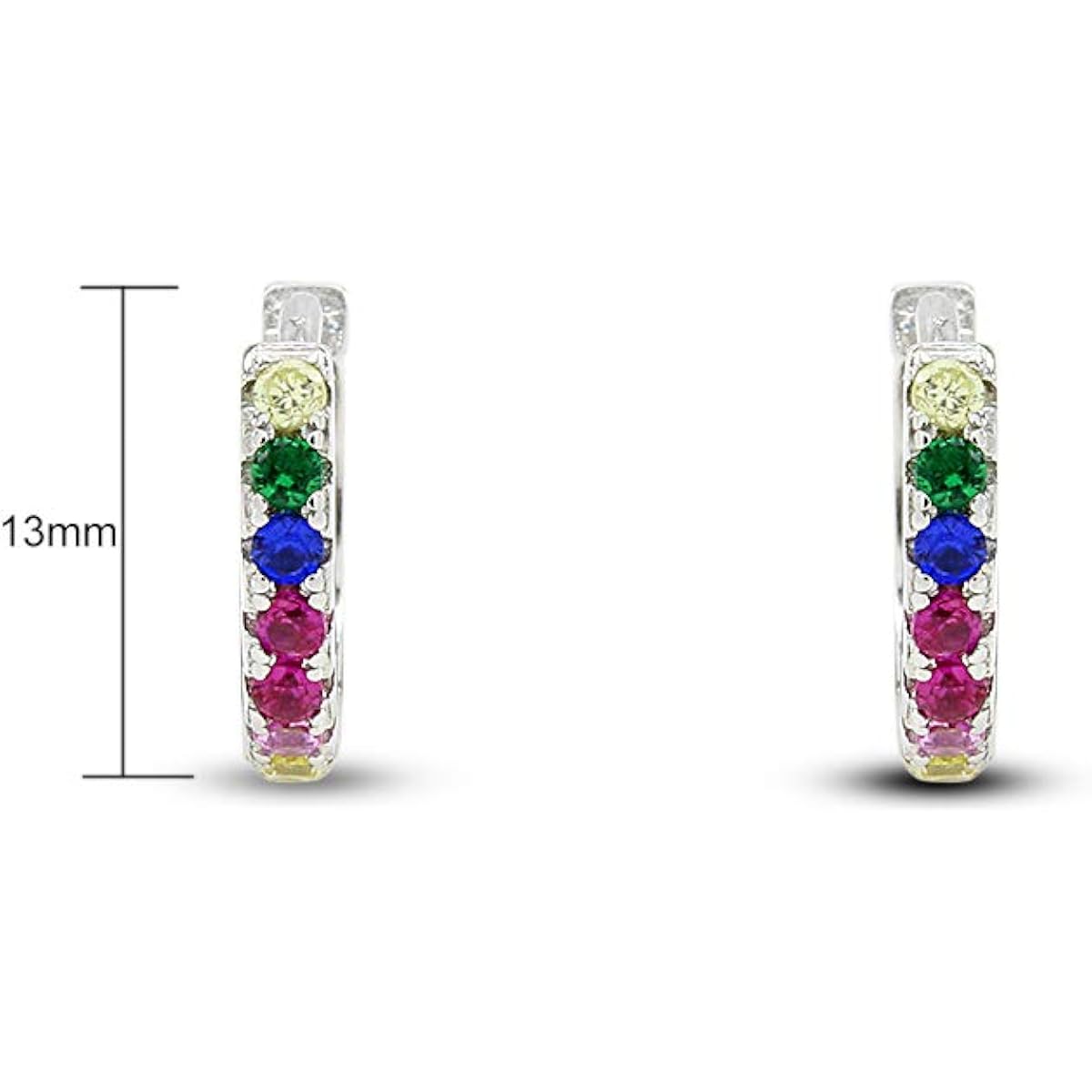 Small Tiny Hoop Earrings Multi Color Gemstone Earrings