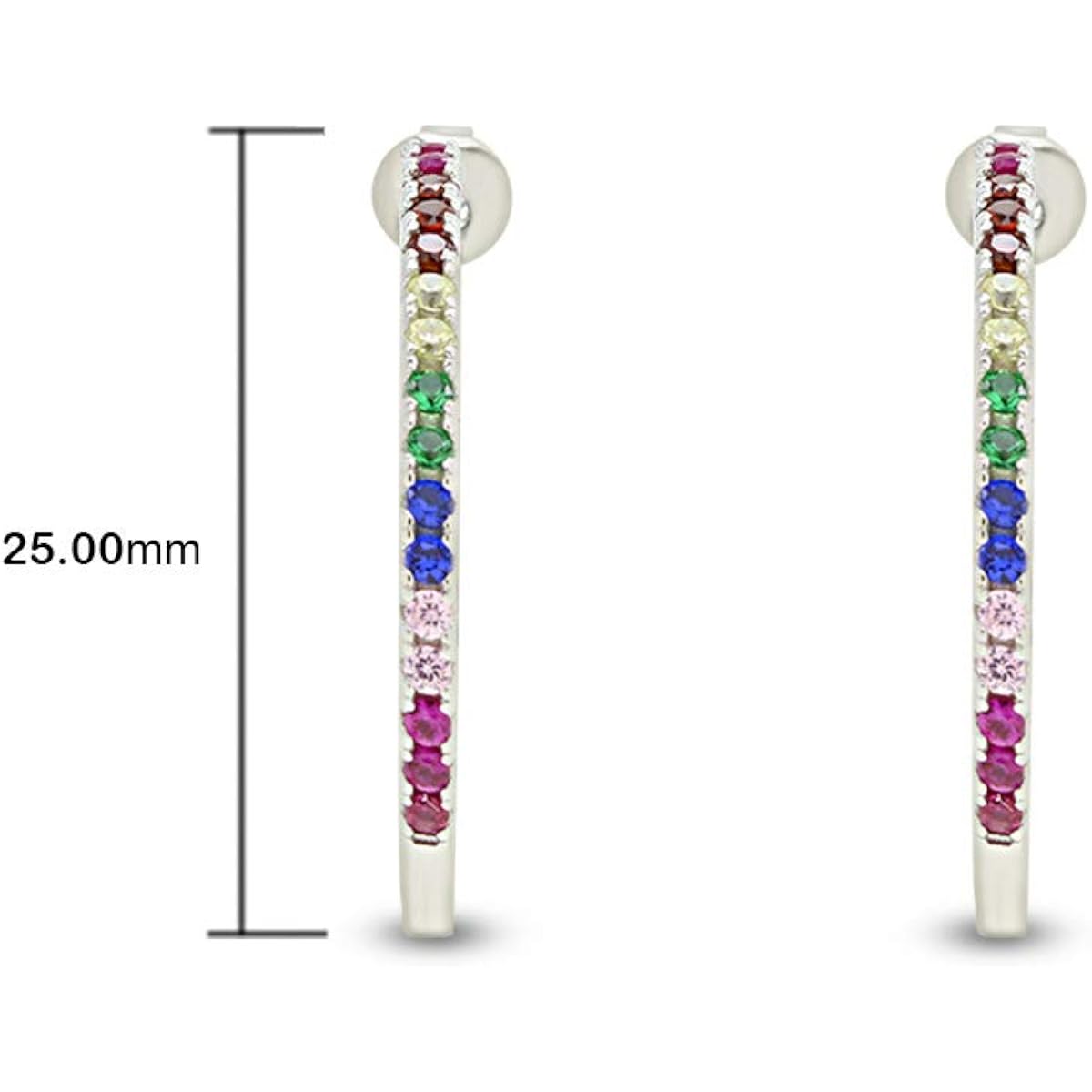 Inside Out Large Hoop Earrings Multi Color Gemstone Earrings