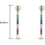Inside Out Large Hoop Earrings Multi Color Gemstone Earrings