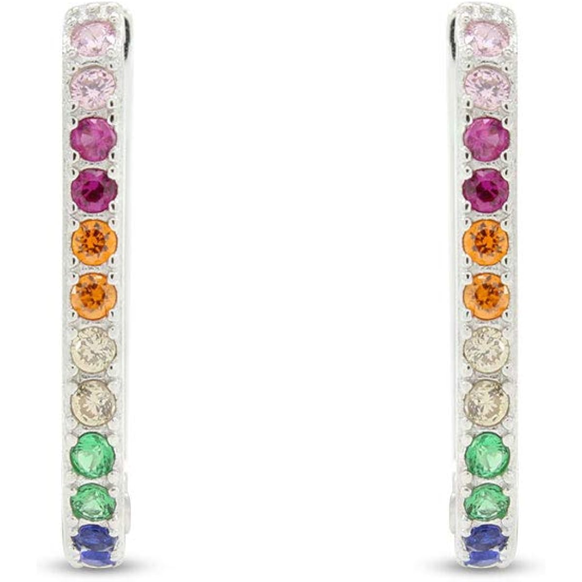 Hinged Oval Hoop Earrings Multi Color Gemstone Earrings
