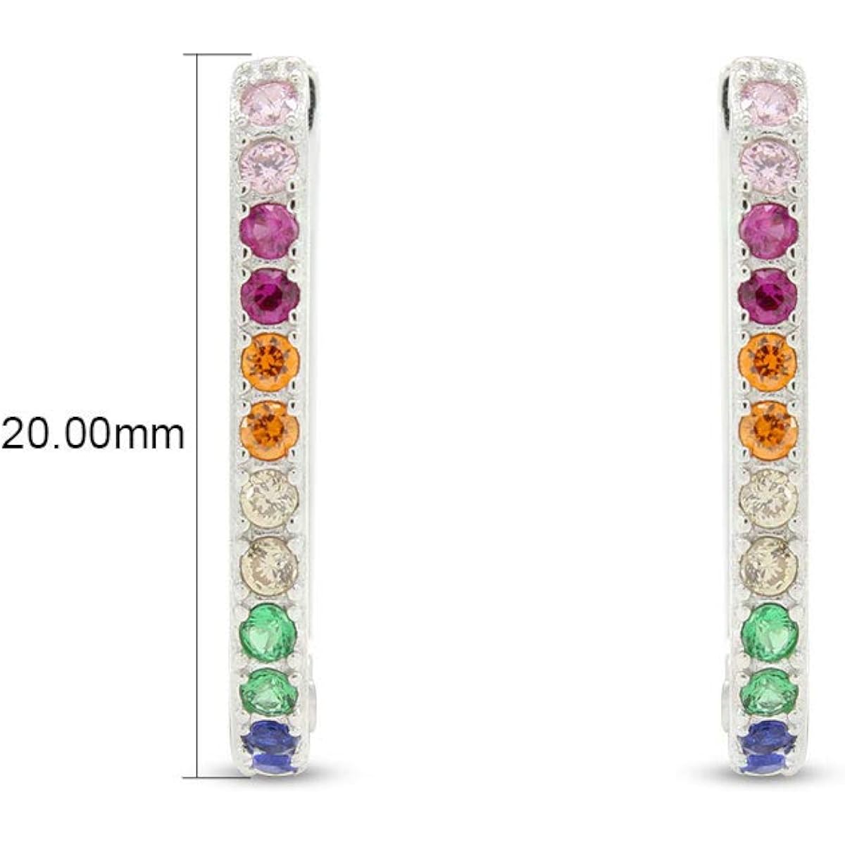 Hinged Oval Hoop Earrings Multi Color Gemstone Earrings