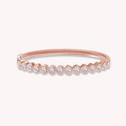 4MM Heart Shape White Cubic Zirconia Bangle Bracelet
