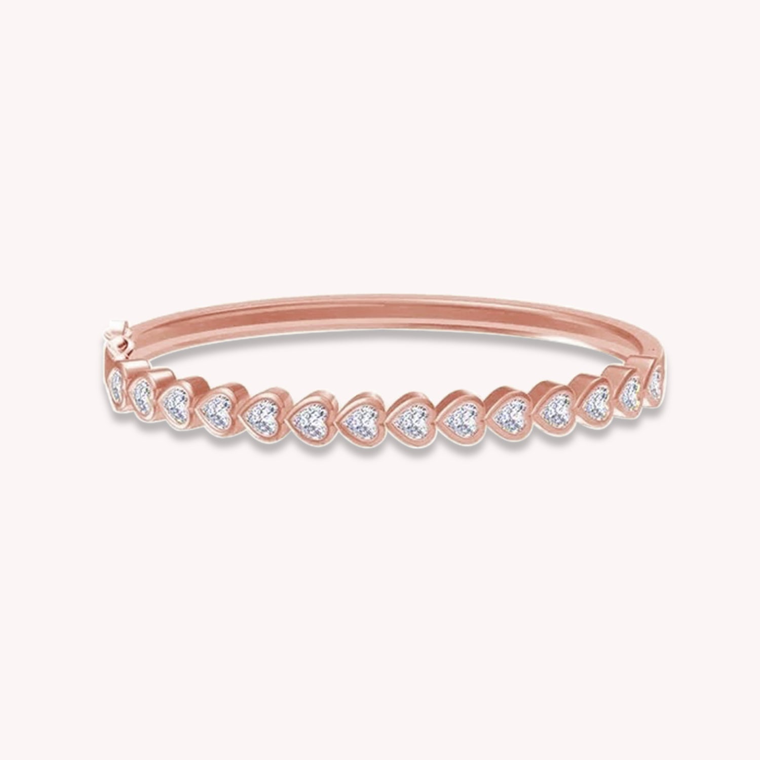 Heart Shape 4mm Lab Created Moissanite Bangle Bracelet