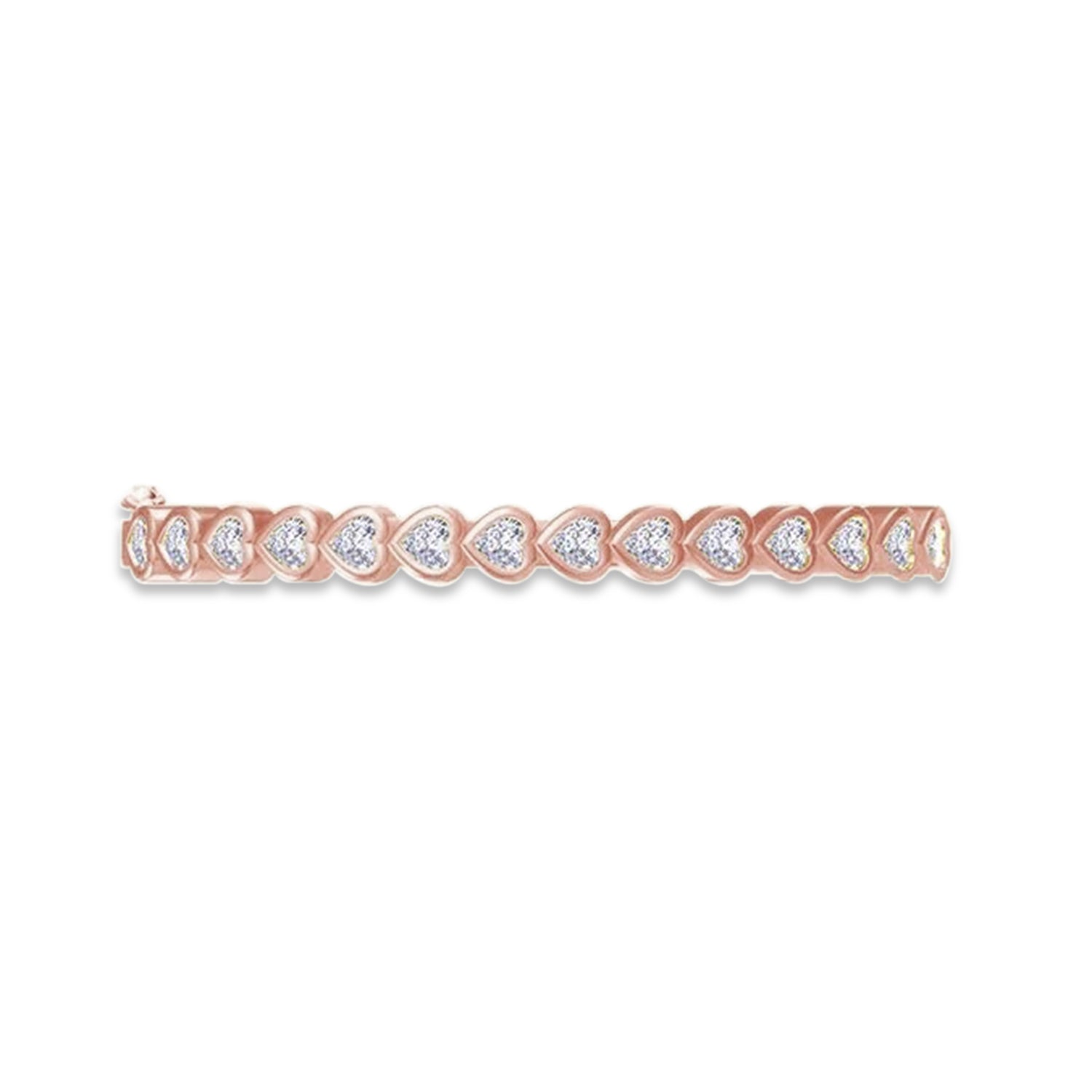 Heart Shape 4mm Lab Created Moissanite Bangle Bracelet