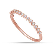 Heart Shape 4mm Lab Created Moissanite Bangle Bracelet