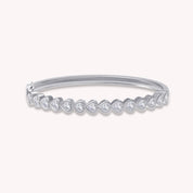 4MM Heart Shape White Cubic Zirconia Bangle Bracelet