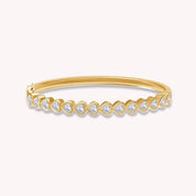 4MM Heart Shape White Cubic Zirconia Bangle Bracelet