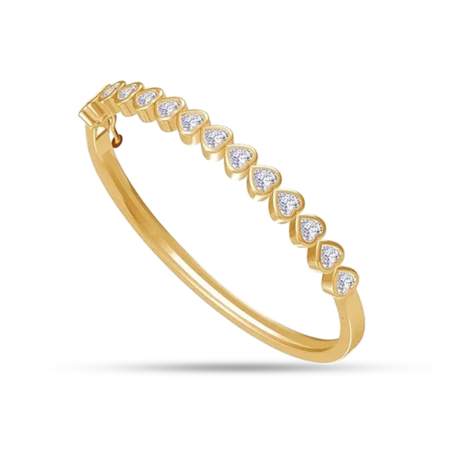 Heart Shape 4mm Lab Created Moissanite Bangle Bracelet