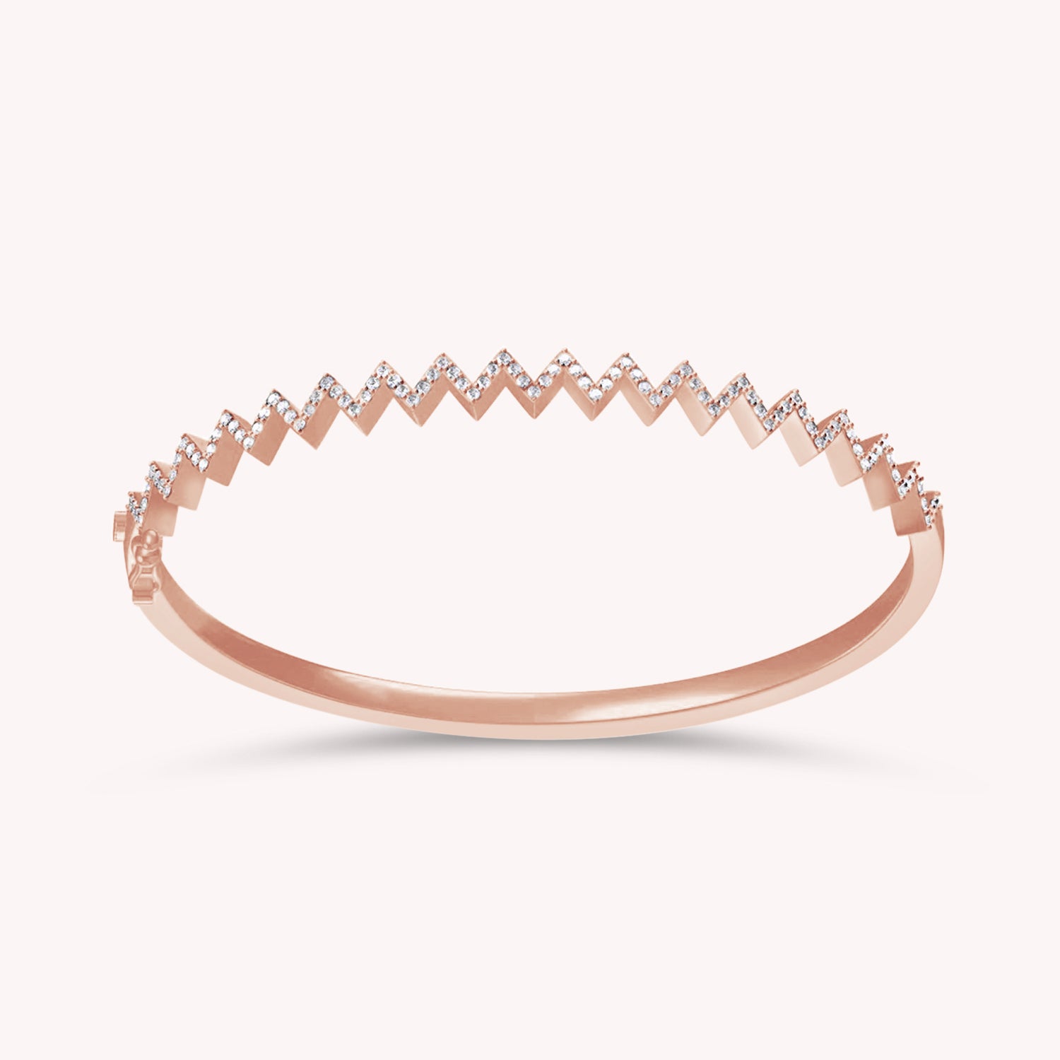 Zig Zag Classic Bangle Bracelets Lab Created Moissanite