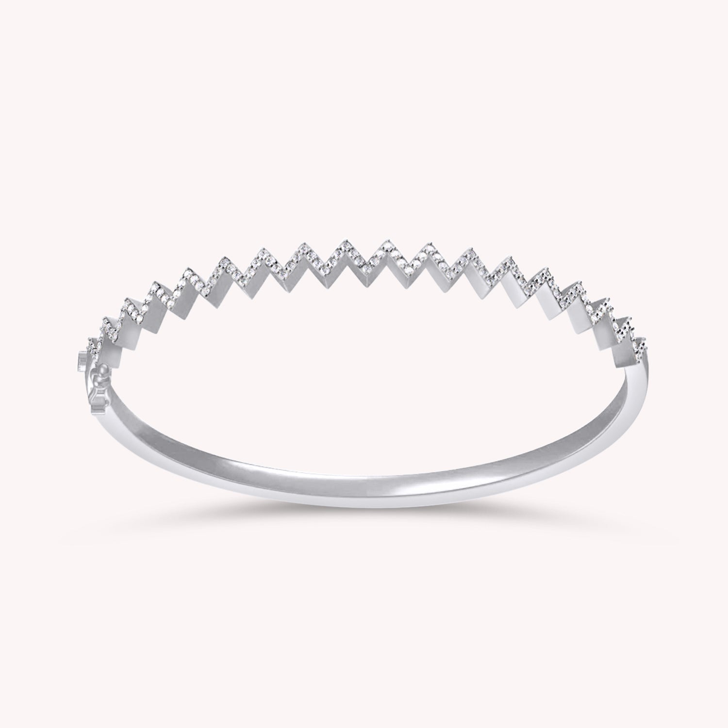 Zig Zag Classic Bangle Bracelets Lab Created Moissanite