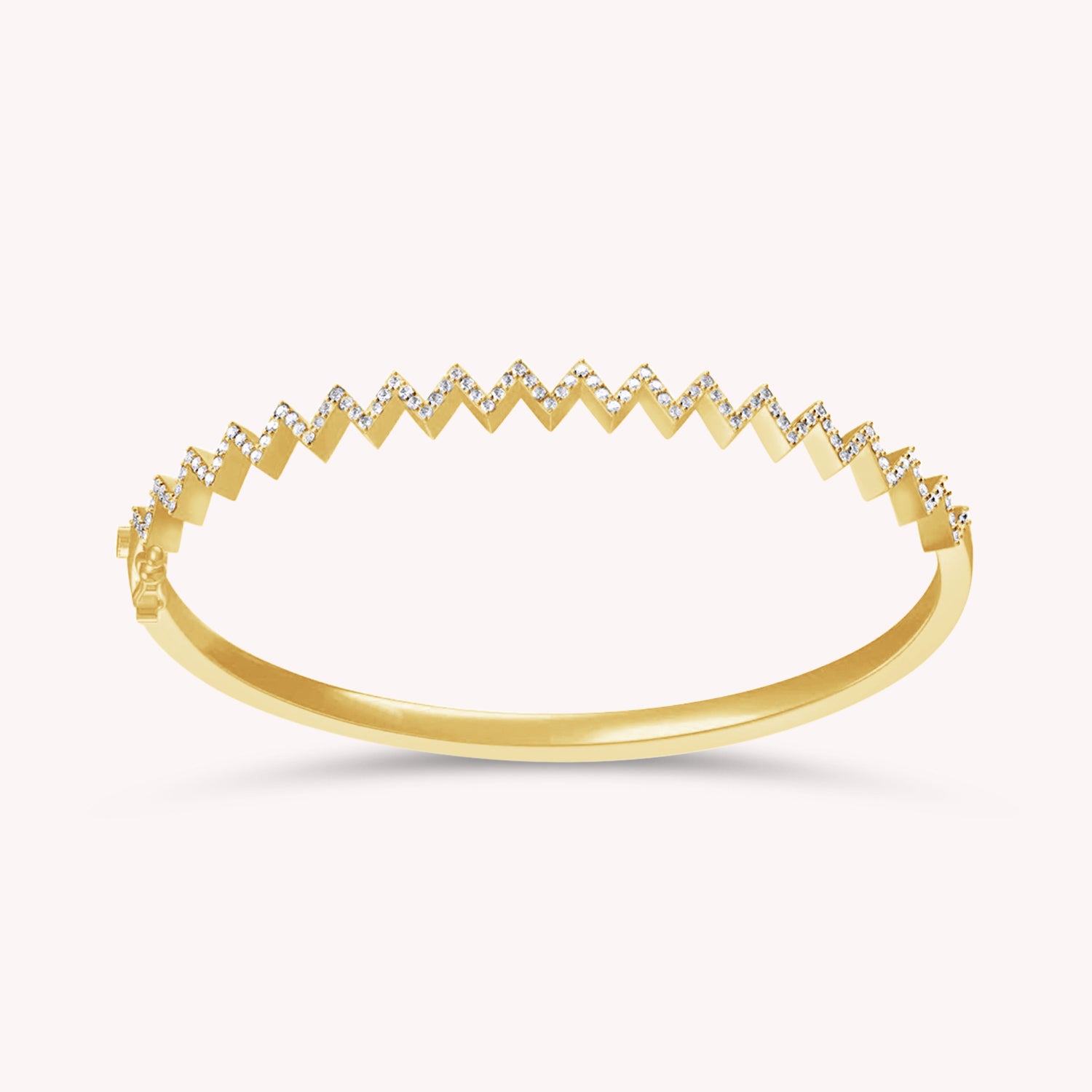 Zig Zag Classic Bangle Bracelets Lab Created Moissanite