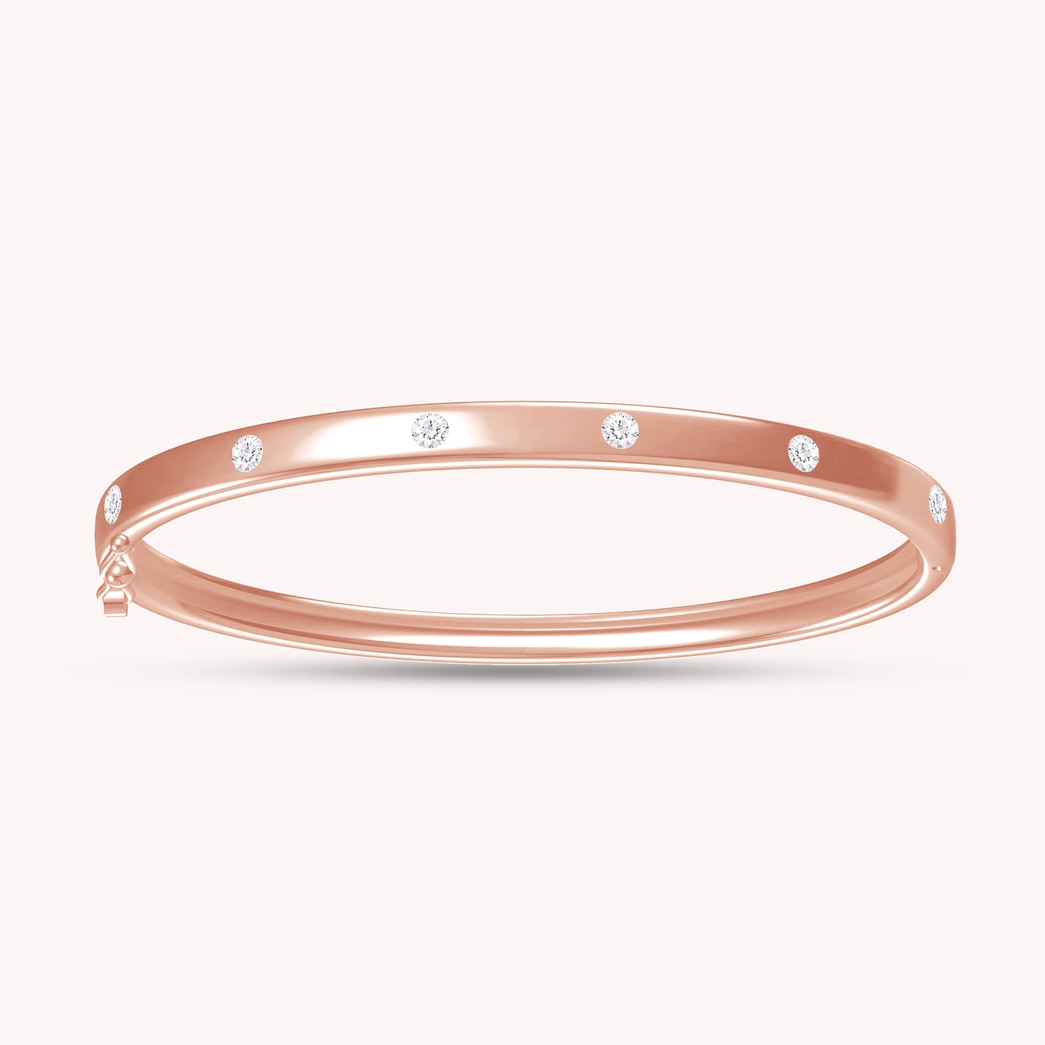 Round Shape 0.50 Carat Lab Created Moissanite Bangle Bracelet