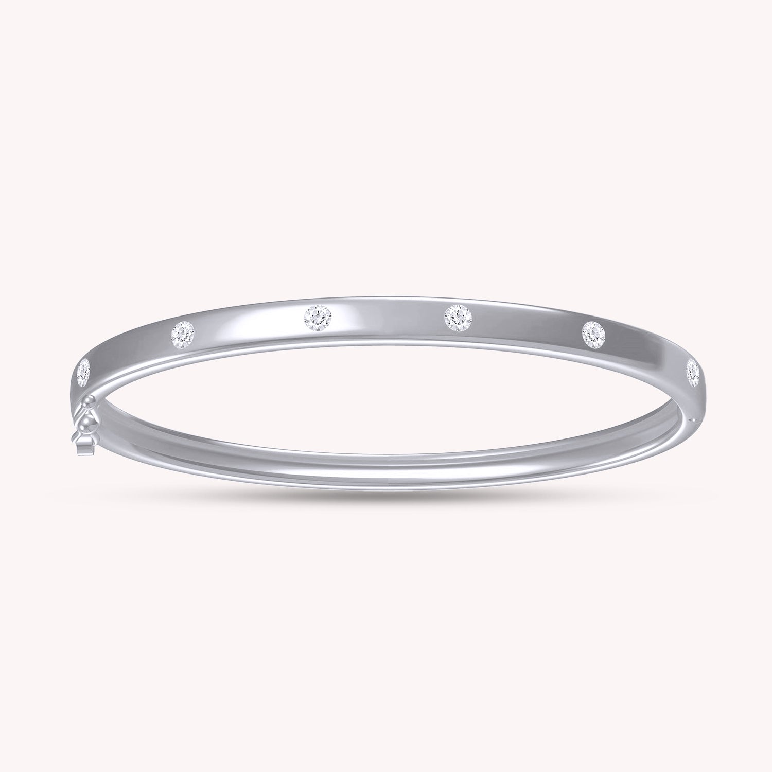Round Shape 0.50 Carat Lab Created Moissanite Bangle Bracelet