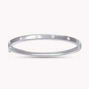 Round Shape 0.50 Carat Lab Created Moissanite Bangle Bracelet